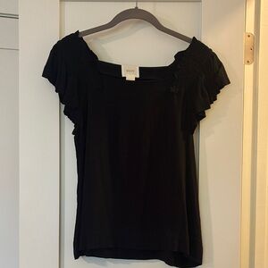 Maeve Black Ruffle Sleeve Blouse. US size 8